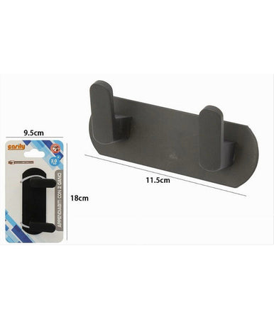 Appendiabiti Con 2 Ganci Appendino Portasciugamano Bagno Casa Cucina Nero 59736