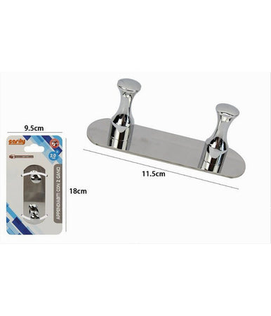 Appendiabiti Con 2 Ganci Per Accappatoio Bagno Casa A Parete Contemporaneo 59746