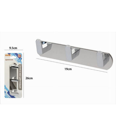 Appendiabiti Con 3 Ganci Appendino Asciugamano Bagno Casa Cucina Cromato 59732