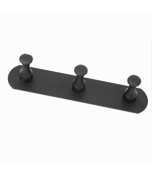 Appendiabiti Con 3 Ganci Nero Per Accappatoio Bagno Cucina Casa Da Parete 59752