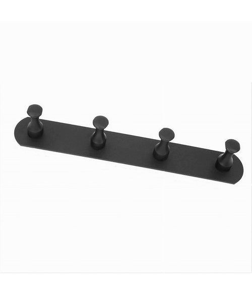 Appendiabiti Con 4 Ganci Nero Per Accappatoio Bagno Cucina Casa Da Parete 59753