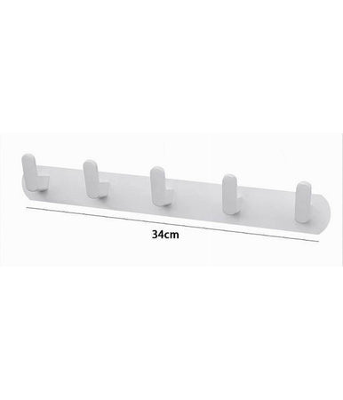 Appendiabiti Con 5 Ganci Appendino Asciugamano Da Bagno Casa Cucina Bianco 59744