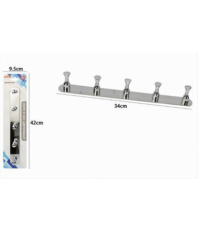Appendiabiti Con 5 Ganci Per Accappatoio Bagno Casa A Parete Contemporaneo 59749