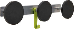 Appendiabiti da muro - 3 posti - 45x7x9 cm - nero-acciaio - Alba Casa e cucina/Arredamento/Ingresso/Appendiabiti Eurocartuccia - Pavullo, Commerciovirtuoso.it