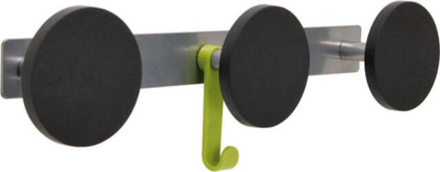 Appendiabiti da muro - 3 posti - 45x7x9 cm - nero-acciaio - Alba Casa e cucina/Arredamento/Ingresso/Appendiabiti Eurocartuccia - Pavullo, Commerciovirtuoso.it