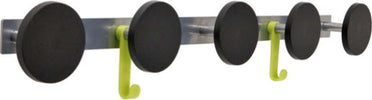 Appendiabiti da muro - 5 posti - 77x9 cm - nero-acciaio - Alba Casa e cucina/Arredamento/Ingresso/Appendiabiti Eurocartuccia - Pavullo, Commerciovirtuoso.it