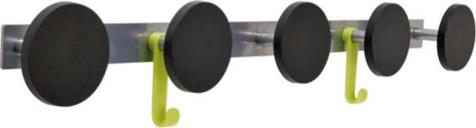 Appendiabiti da muro - 5 posti - 77x9 cm - nero-acciaio - Alba Casa e cucina/Arredamento/Ingresso/Appendiabiti Eurocartuccia - Pavullo, Commerciovirtuoso.it