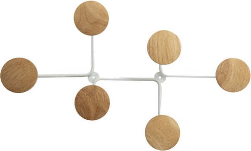 Appendiabiti da muro a 6 posti - 12x28x7 cm - metallo-legno - bianco - Alba Casa e cucina/Arredamento/Ingresso/Appendiabiti Eurocartuccia - Pavullo, Commerciovirtuoso.it