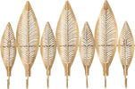 Appendiabiti-da-parete-foglie-struttura-in-metallo-color-oro-con-7-ganci-per-interni
