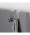 Appendiabiti Da Porta Con 2 Ganci 12.5 X 11.5cm Silver Asciugamani Vestiti 87783