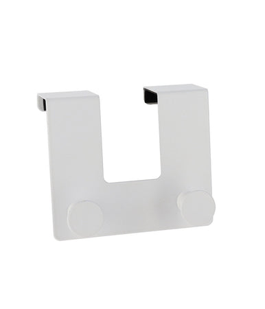 Appendiabiti Da Porta Con 2 Ganci 12.5x11.5 Cm Bianco Asciugamani Vestiti 87779
