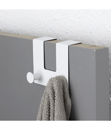 Appendiabiti Da Porta Con 2 Ganci 12.5x11.5 Cm Bianco Asciugamani Vestiti 87779