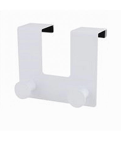Appendiabiti Da Porta Con 2 Ganci 12.5x11.5 Cm Bianco Asciugamani Vestiti 87779