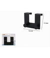 Appendiabiti Da Porta Con 2 Ganci 12.5x11.5cm Nero Per Asciugamani Vestiti 87775