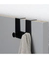 Appendiabiti Da Porta Con 2 Ganci 12.5x11.5cm Nero Per Asciugamani Vestiti 87775