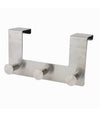 Appendiabiti Da Porta Con 3 Ganci 19.5 X 11.5cm Silver Asciugamani Vestiti 87784