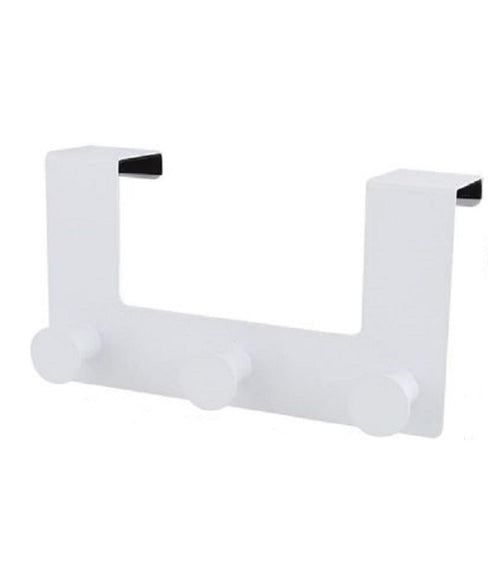 Appendiabiti Da Porta Con 3 Ganci 19.5x11.5 Cm Bianco Asciugamani Vestiti 87780