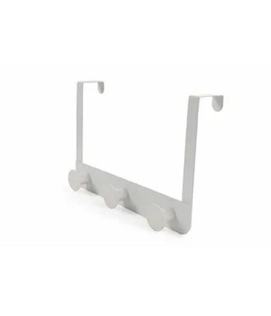 Appendiabiti Da Porta Con 3 Ganci 19.5x11.5 Cm Bianco Asciugamani Vestiti 87780