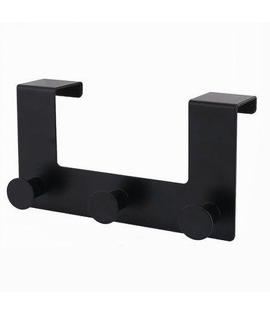 Appendiabiti Da Porta Con 3 Ganci 19.5x11.5cm Nero Per Asciugamani Vestiti 87776