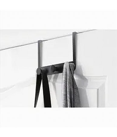 Appendiabiti Da Porta Con 3 Ganci 19.5x11.5cm Nero Per Asciugamani Vestiti 87776