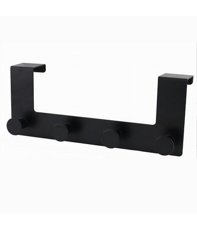 Appendiabiti Da Porta Con 4 Ganci 27 X 11.5cm Nero Per Asciugamani Vestiti 87777