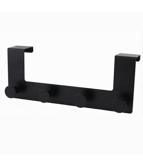 Appendiabiti Da Porta Con 4 Ganci 27 X 11.5cm Nero Per Asciugamani Vestiti 87777