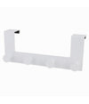 Appendiabiti Da Porta Con 4 Ganci 27x11.5cm Bianco Per Asciugamani Vestiti 87781