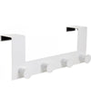 Appendiabiti Da Porta Con 4 Ganci 27x11.5cm Bianco Per Asciugamani Vestiti 87781