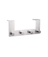 Appendiabiti Da Porta Con 4 Ganci 27x11.5cm Silver Per Asciugamani Vestiti 87785