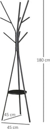 Appendiabiti Da Terra Attaccapanni In Metallo E Legno Nero 45 X 45 X 180 Cm Casa e cucina/Arredamento/Ingresso/Appendiabiti Trade Shop italia - Napoli, Commerciovirtuoso.it