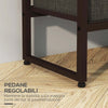 Appendiabiti-da-Terra-con-Asta,-3-Cassetti-e-Ripiani,-in-Legno-MDF-e-Acciaio,-58.5x30x178-cm,-Marrone-JH3850-296V00RBJH3