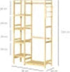 Appendiabiti-da-Terra-in-Legno-di-Bambù,-Attaccapanni-con-Mensole-Laterali-per-Ingresso-e-Camera-da-Letto,-90x30x155cm-LM9850-158LM9