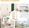 Appendiabiti-da-Terra-in-Legno-di-Bambù,-Attaccapanni-con-Mensole-Laterali-per-Ingresso-e-Camera-da-Letto,-90x30x155cm-LM9850-158LM9