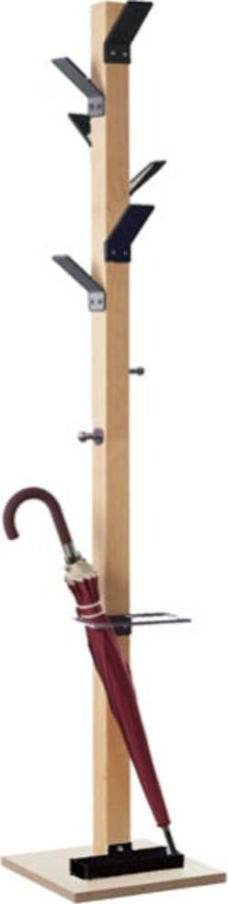 Appendiabiti Easycloth - 35x35x180 cm - 6 posti - con portaombrelli - legno-nero - Paperflow Casa e cucina/Arredamento/Ingresso/Appendiabiti Eurocartuccia - Pavullo, Commerciovirtuoso.it