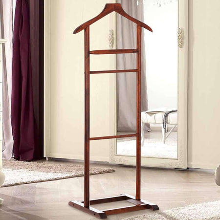 Appendiabiti Indossatore in legno di Noce Servo Muto Porta Abiti 48x36x 107cm