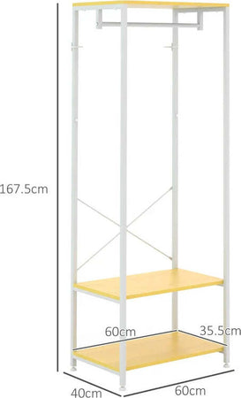 Appendiabiti-Stender-ad-Altezza-Regolabile-con-Fondo-Portaoggetti-e-4-Ruote,-68.5x42x87-145-cm-DS7850-116DS7