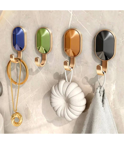 Appendini Luxury Set Da 4 Ganci A Parete Muro Effetto Gioelli Preziosi Dorato