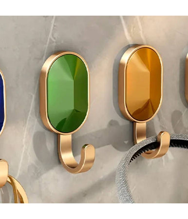 Appendini Luxury Set Da 4 Ganci A Parete Muro Effetto Gioelli Preziosi Dorato