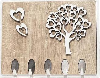 Appendino 5 ganci, base ed applicazioni legno mdf e strass,  misure  cm 20 x 16 h. Casa e cucina/Arredamento/Ingresso/Appendiabiti a parete MagiediNatale.it - Altamura, Commerciovirtuoso.it