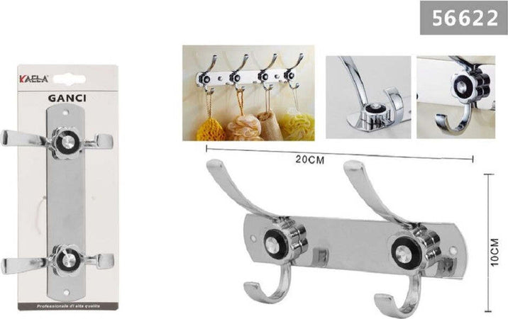 Appendino A 2 Ganci Appendi Abiti Asciugamano Bagno Fiore Diamante 20x10cm 56622 Casa e cucina/Bagno/Mobili da bagno/Portasciugamani/Ganci portasciugamani Trade Shop italia - Napoli, Commerciovirtuoso.it