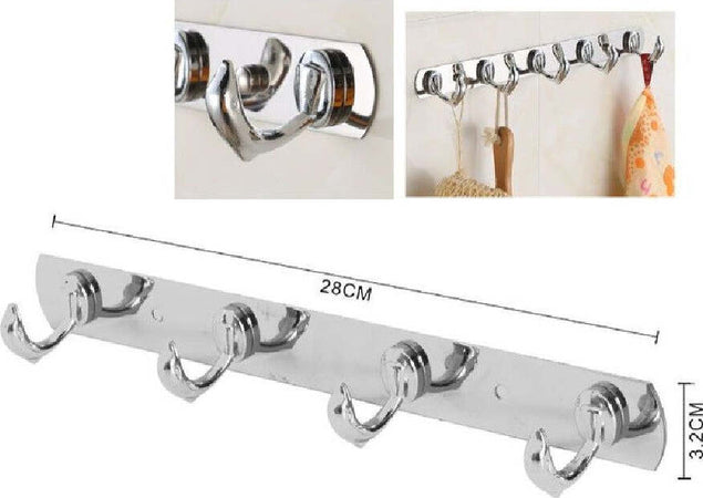Appendino A 4 Ganci Forma Delfino Porta Asciugamani Parete Bagno 28x3.2 Cm 56616 Casa e cucina/Bagno/Mobili da bagno/Portasciugamani/Ganci portasciugamani Trade Shop italia - Napoli, Commerciovirtuoso.it
