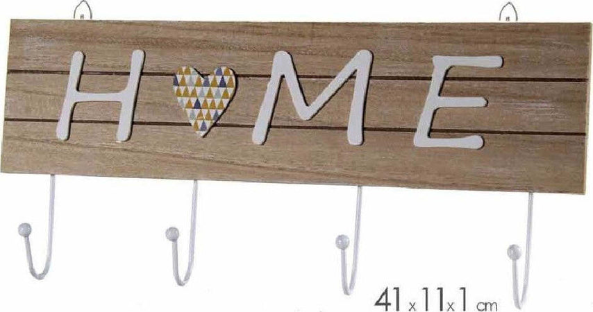 Appendino Appendi Abiti Da Parete Legno Gancio A 4 Decoro Home 41x11x1cm 745693 Casa e cucina/Arredamento/Ingresso/Appendiabiti a parete Trade Shop italia - Napoli, Commerciovirtuoso.it
