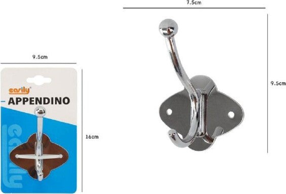 Appendino-Appendi-Abiti-Multiuso-1-Gancio-Finitura-Cromo-Lucido-7.5x9.5cm-52669