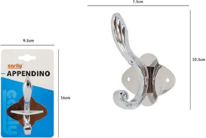 Appendino Appendi Abiti Multiuso A 1 Gancio Ali In Finitura Cromo Lucido 52171 Casa, arredamento e bricolage > Arredamento > Attaccapanni Trade Shop italia - Napoli, Commerciovirtuoso.it