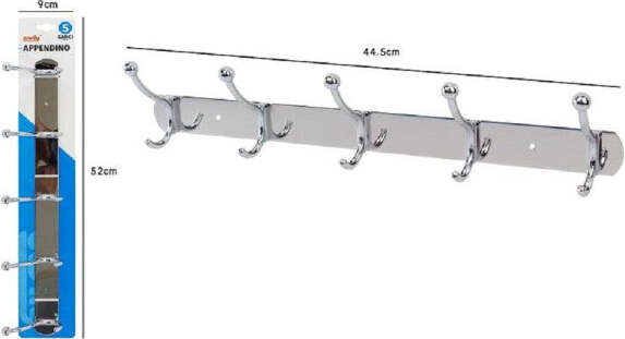 Appendino-Appendi-Abiti-Multiuso-Con-5-Ganci-Finitura-Cromo-Lucido-44,5cm-52671