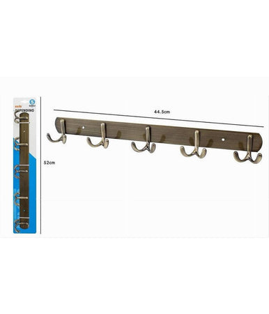 Appendino Appendi Porta Asciugamani A 5 Ganci Doppio Bronzo Bagno Coniglio 52915