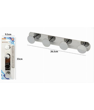 Appendino Con 4 Ganci Appendi Porta Asciugamano 4 Posti Bagno Casa Cromato 59763