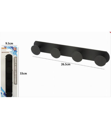 Appendino Con 4 Ganci Appendi Porta Asciugamano A 4 Posti Bagno Casa Nero 59768