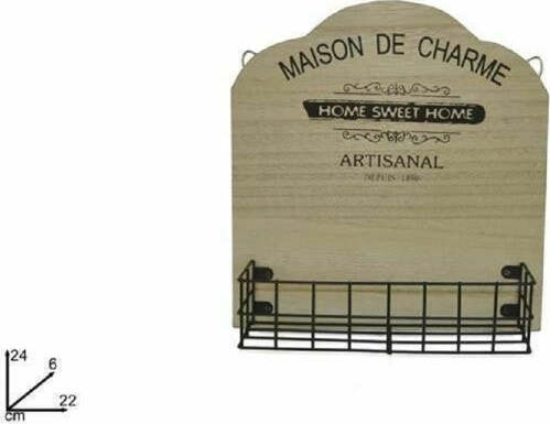 Appendino-Da-Parete-Con-Mensola-In-Legno-Metallo-Decorazione-Casa-24-X-22-X-6-Cm