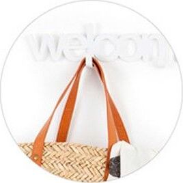 Appendino da parete in metallo bianco welcome Casa e cucina/Organizzazione interni/Ganci e appenditutto/Ganci appendi cappotto Led Mall Home - Napoli, Commerciovirtuoso.it